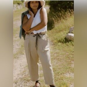 Anthropologie tan paper pants pants size Large